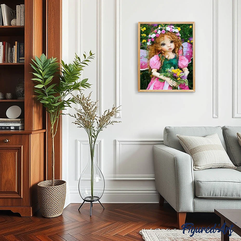 Diamond Painting - Angel with Flower Crown - Image 3