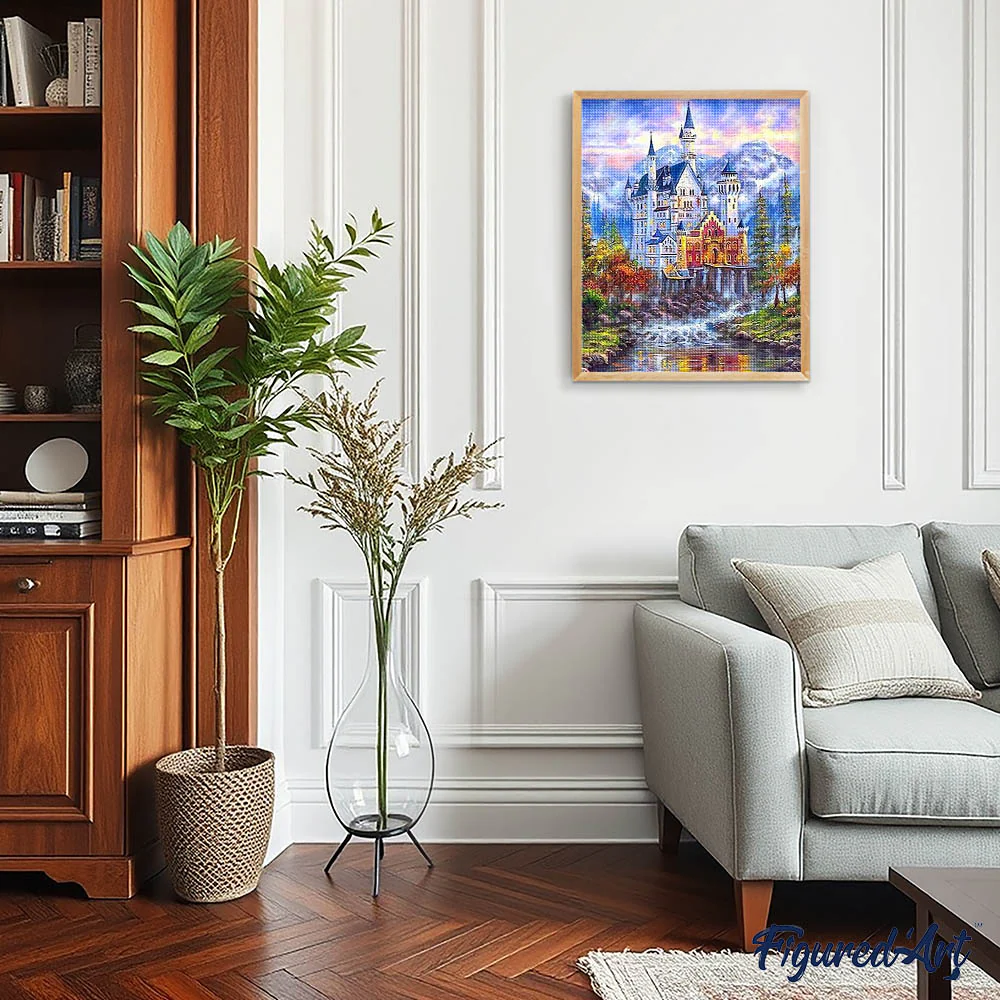 Diamond Painting - Castle in the Mountains - Image 3