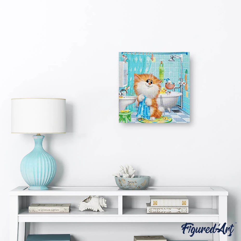 Diamond Painting - Cat in the Bathroom - Image 3