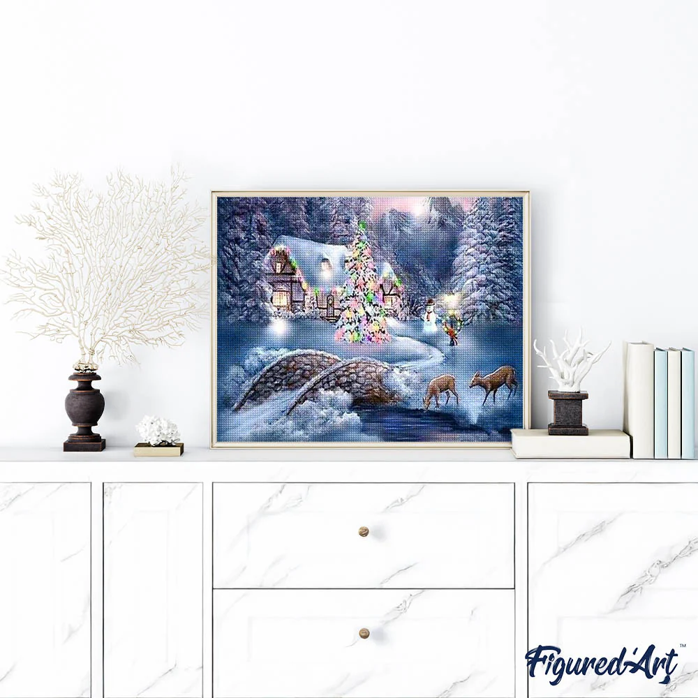 Diamond Painting - Chalet during Winter - Image 3