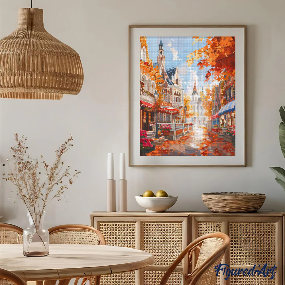 Diamond Painting - Old Town Golden Season - Image 3