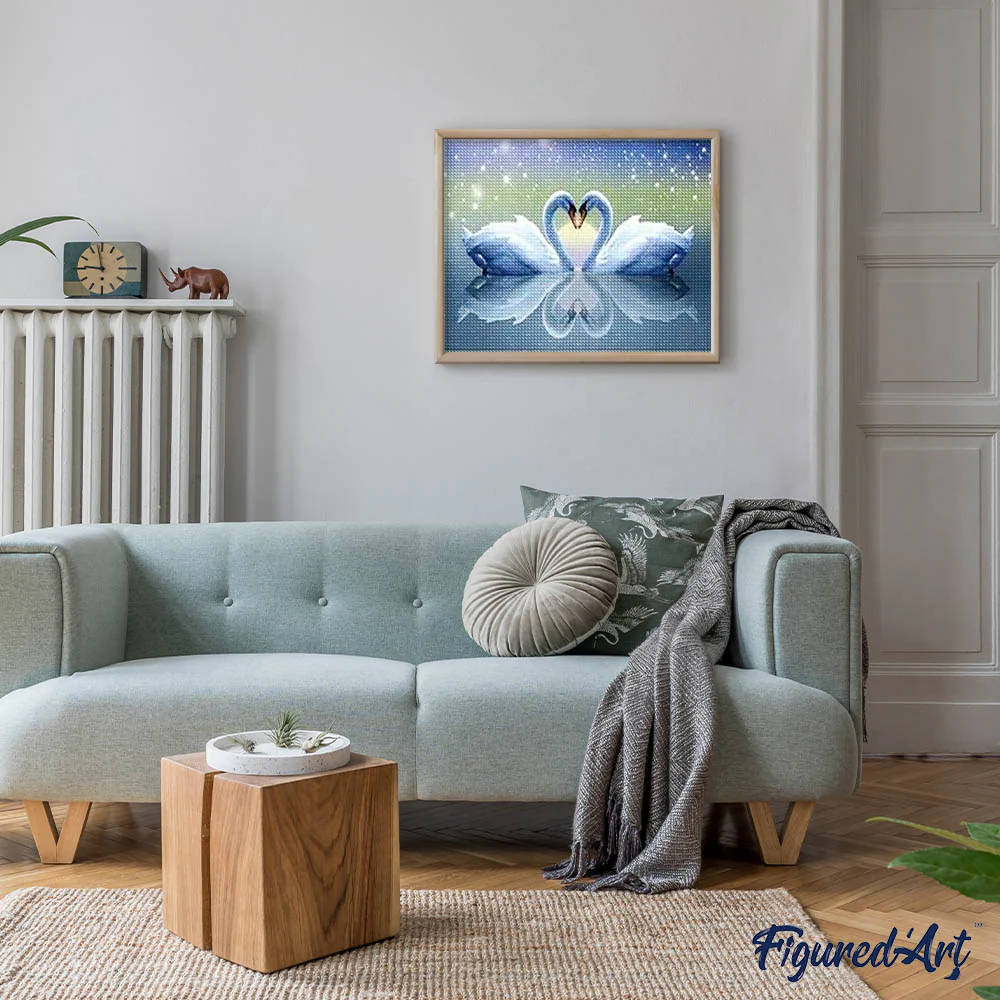 Diamond Painting - Swans and Heart - Image 3
