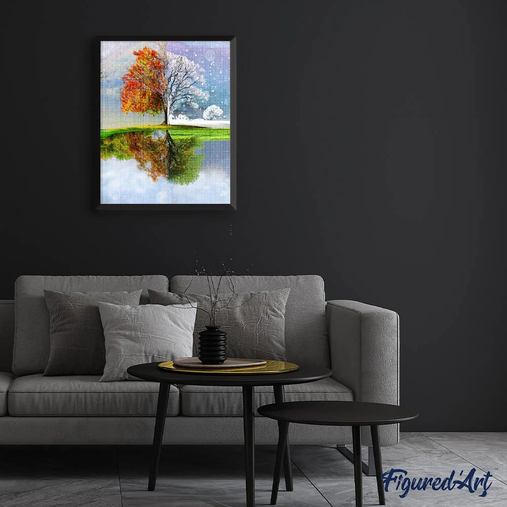 Diamond Painting - Tree Multi Seasons - Image 3
