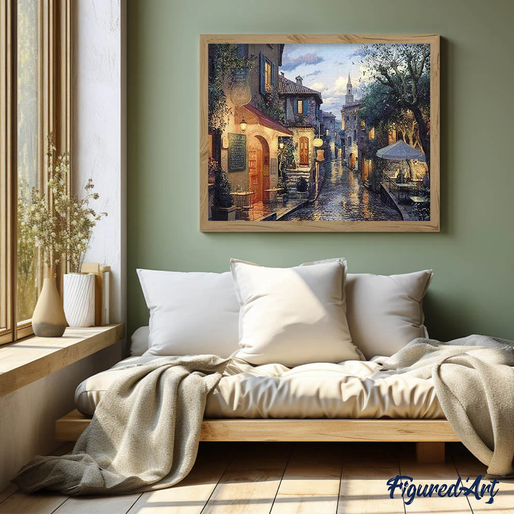 Diamond Painting - Village after the Rain - Image 3