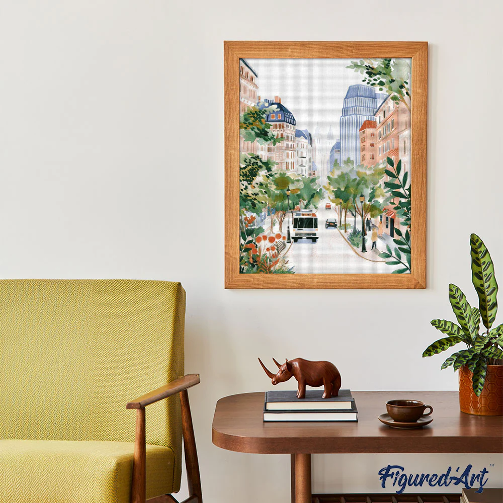 Diamond Painting - Watercolor City Boulevard - Image 3