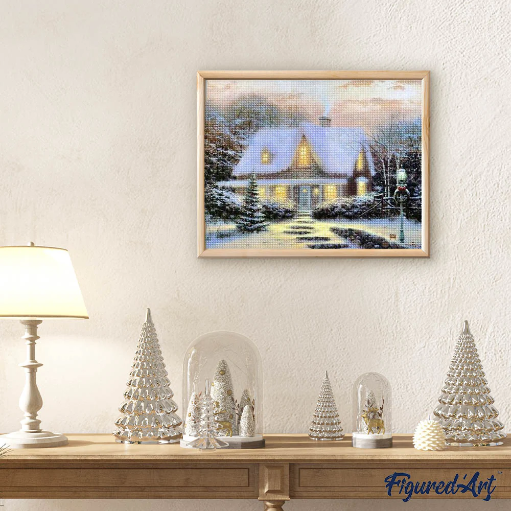 Diamond Painting - Winter Chalet in the snow - Image 3