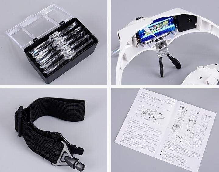 Headband Magnifier Glass Magnifying Glasses with Lamp for Paint by Numbers - Image 9