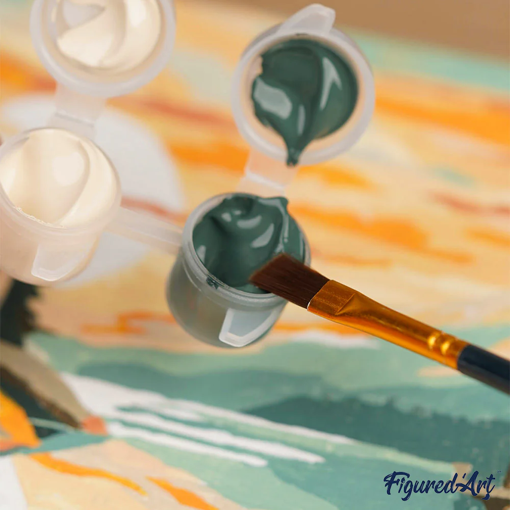 Mini Paint by numbers 8"x8" framed - Abstract Aloe Vera Plant - Image 8