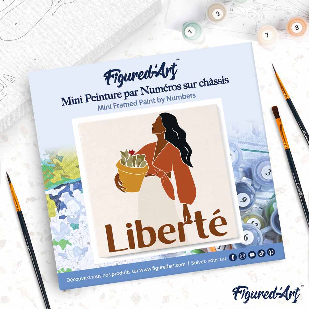 Mini Paint by numbers 8"x8" framed - Beauty and Liberty - Image 4