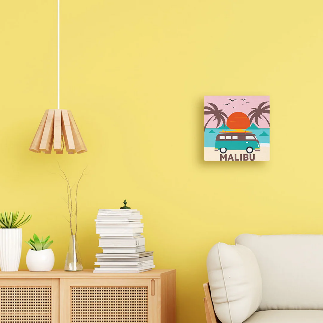 Mini Paint by numbers 8"x8" framed - Malibu Sunset - Image 3