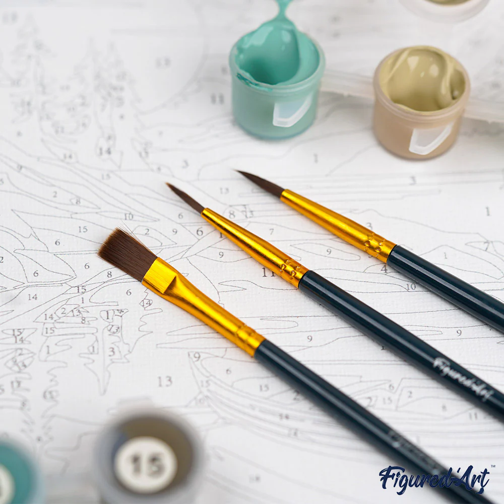 Mini Paint by numbers 8"x8" framed - Three plant pots - Image 6