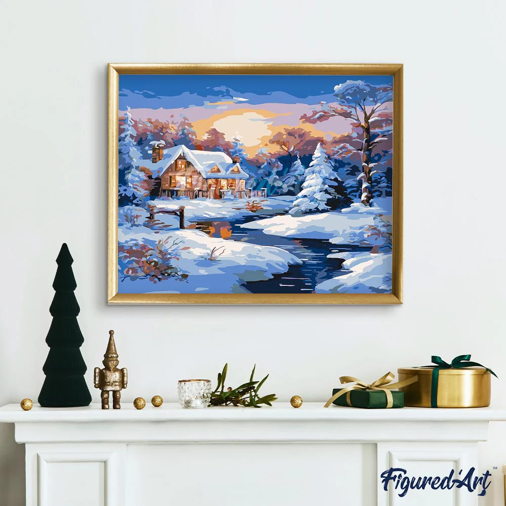 Sunset Winter Cabin - Image 3